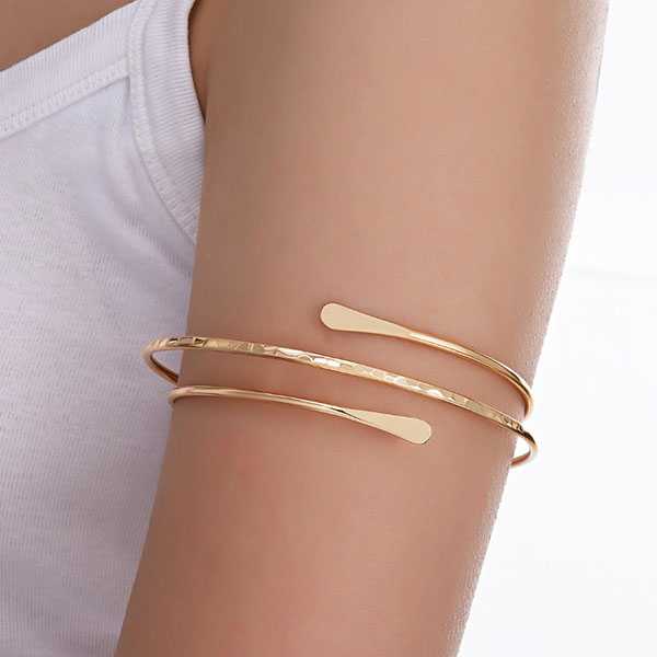 Gelang Lengan Spiral Gold Wanita / Upper Armband Cuff Adjustable Gaya