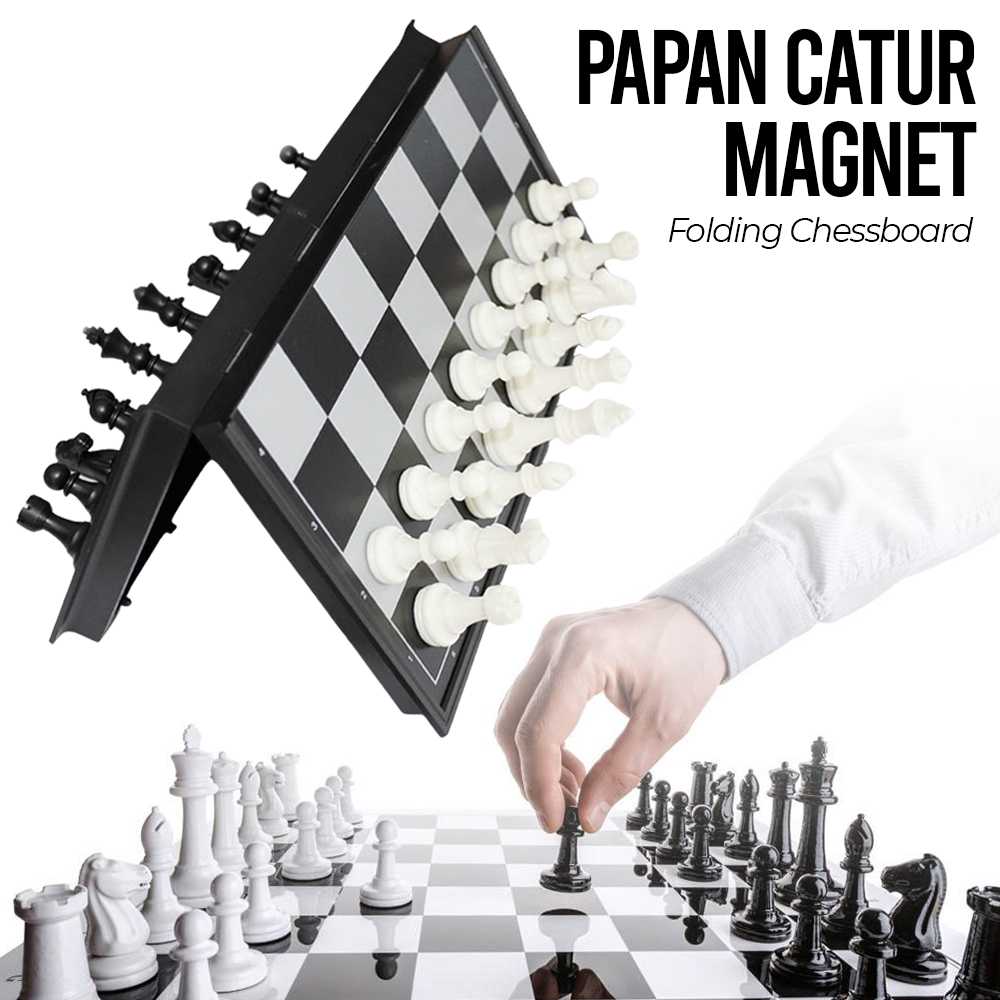 Papan Catur Permainan Model Lipat Dg Magnet Melatih Strategi WM YUYSB1