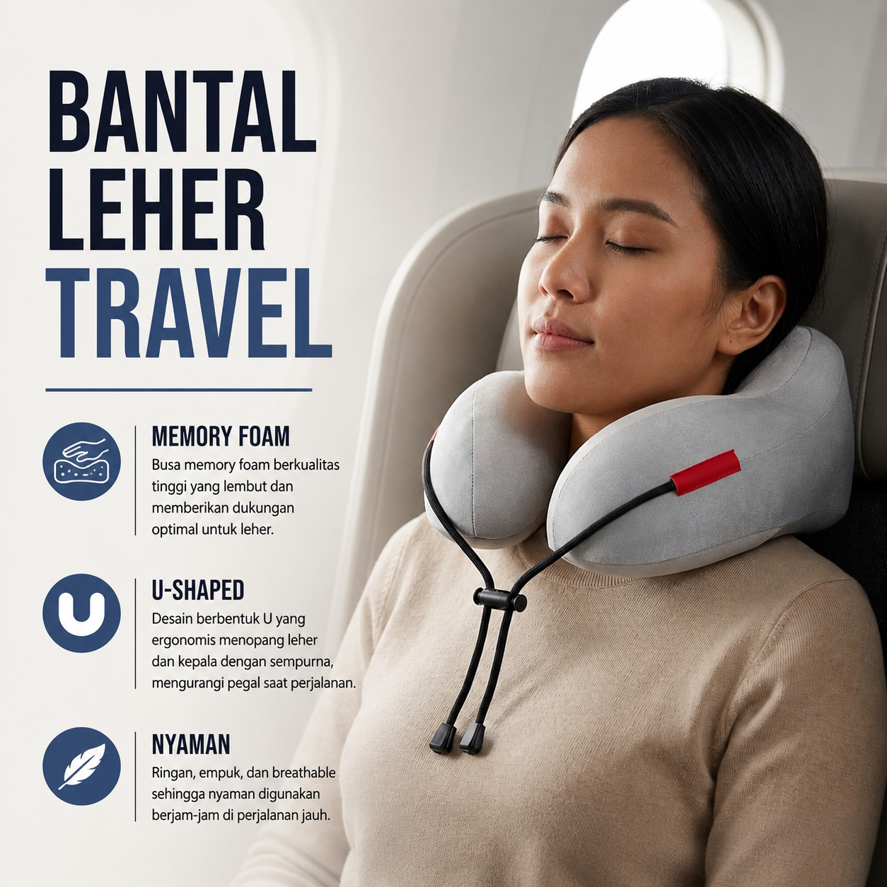 DIKAM Bantal leher Travel Memory Foam U-Shaped Neck Pillow - kkzp0152