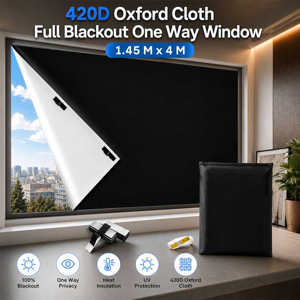 Gen Tirai Jendela Blackout One Way Window Film Anti UV Velcro - AF5