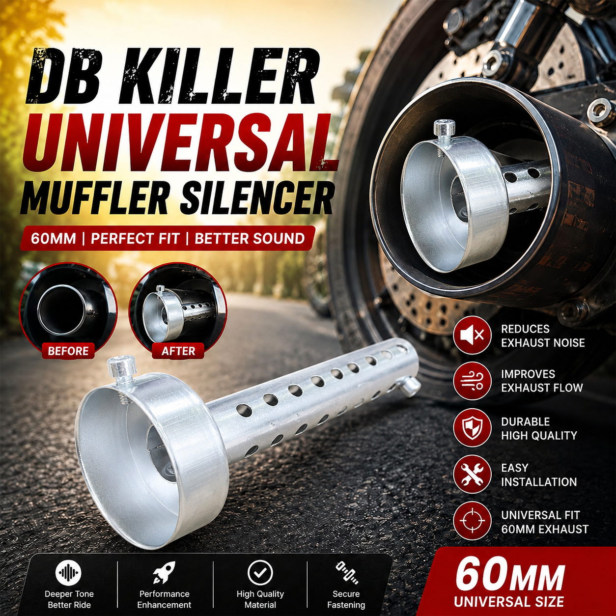 TOTMO Db Killer Universal Muffler Silencer Peredam Knalpot Motor - ES01010
