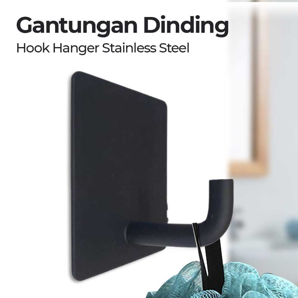 Gantungan hook tempel dinding kamar lemari 4.5x4.5cm stainless WMO J12
