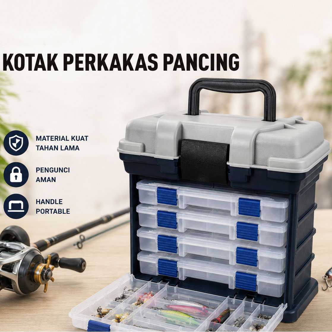 Alvinlite Kotak Perkakas Pancing Fishing Tackle Box Portable 5 Layer - JF-60
