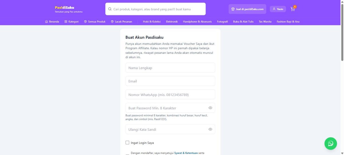 Buka halaman Daftar